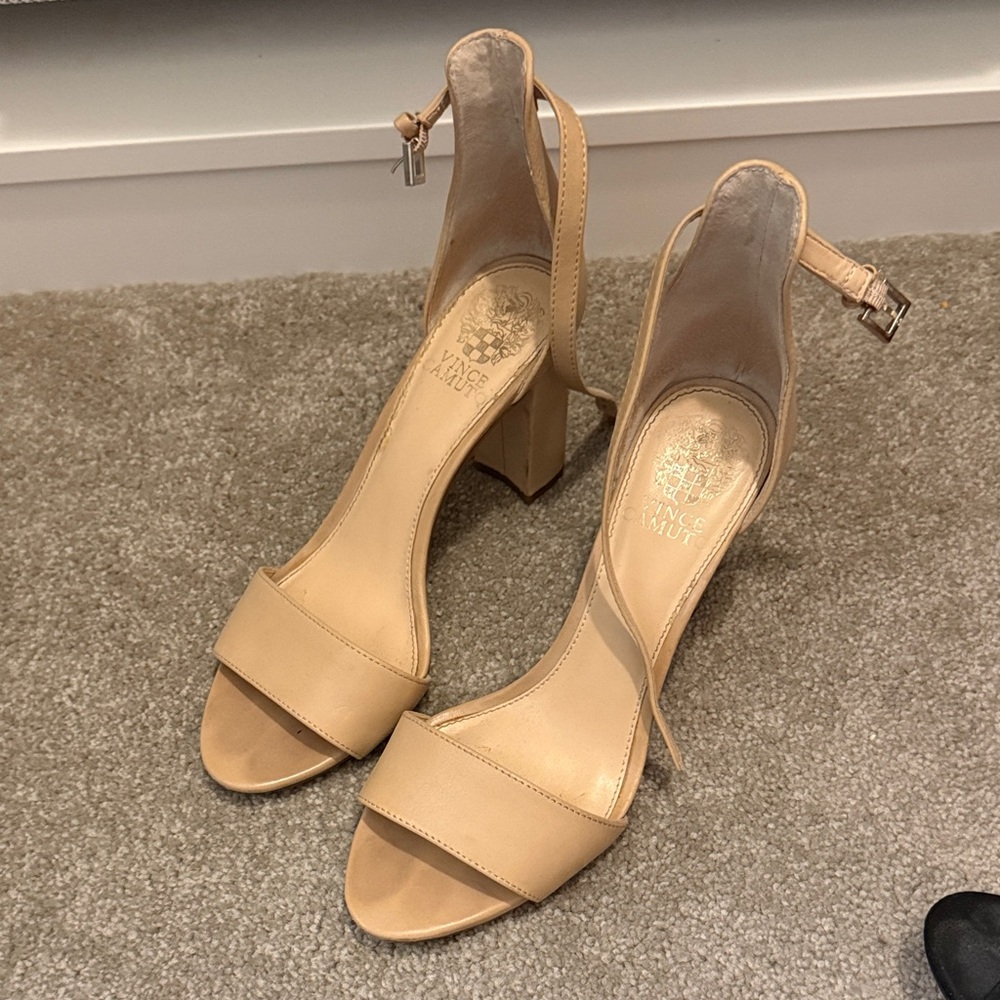 Vince Camuto Nude Block Heel Sandals
